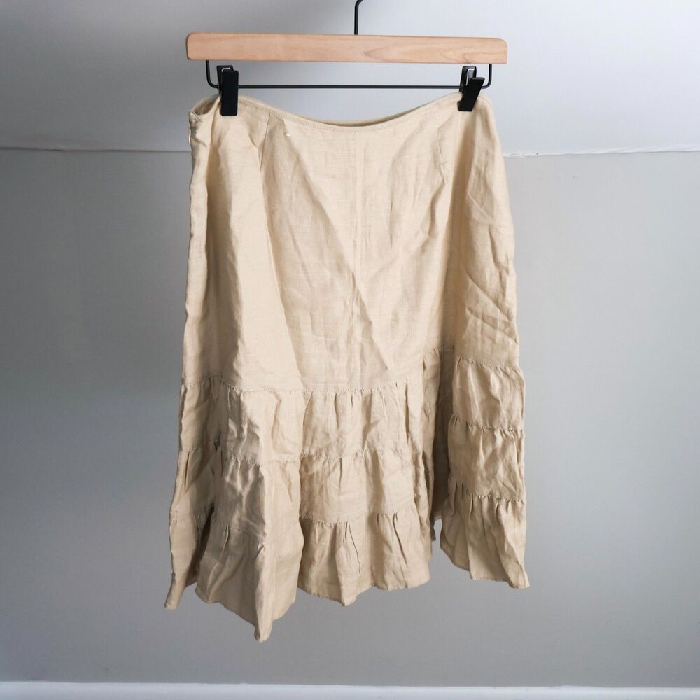 100% Linen St Johns Bay Midi Skirt sz 8